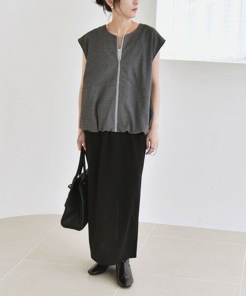 SHIPS / シップス ベスト | quaranciel:〈手洗い可能〉カット ジョーゼット ドロスト ジップ ベスト | 詳細1