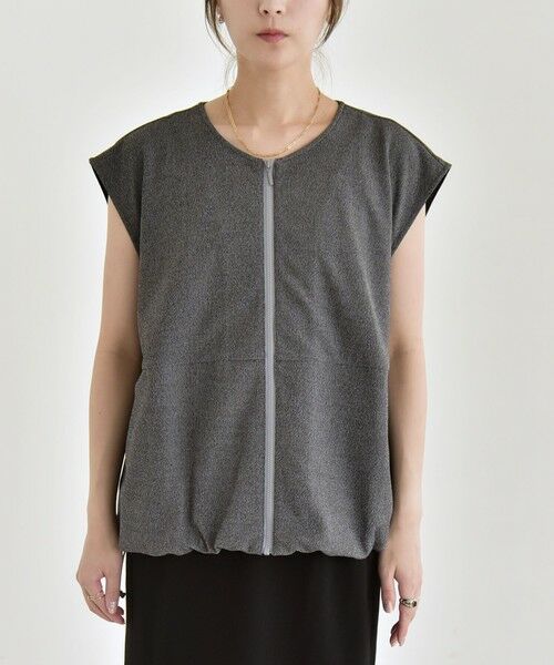 SHIPS / シップス ベスト | quaranciel:〈手洗い可能〉カット ジョーゼット ドロスト ジップ ベスト | 詳細16