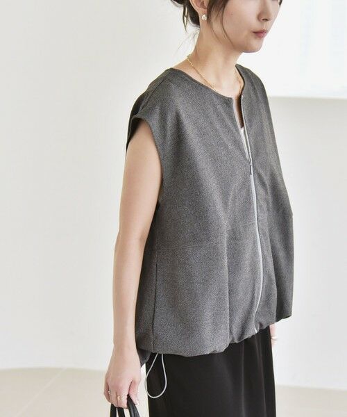 SHIPS / シップス ベスト | quaranciel:〈手洗い可能〉カット ジョーゼット ドロスト ジップ ベスト | 詳細4