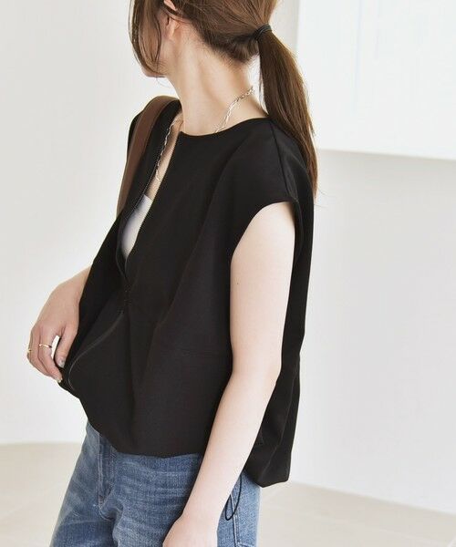 SHIPS / シップス ベスト | quaranciel:〈手洗い可能〉カット ジョーゼット ドロスト ジップ ベスト | 詳細22