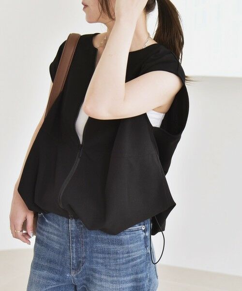 SHIPS / シップス ベスト | quaranciel:〈手洗い可能〉カット ジョーゼット ドロスト ジップ ベスト | 詳細25