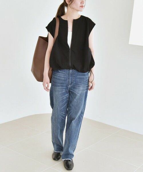 SHIPS / シップス ベスト | quaranciel:〈手洗い可能〉カット ジョーゼット ドロスト ジップ ベスト | 詳細19