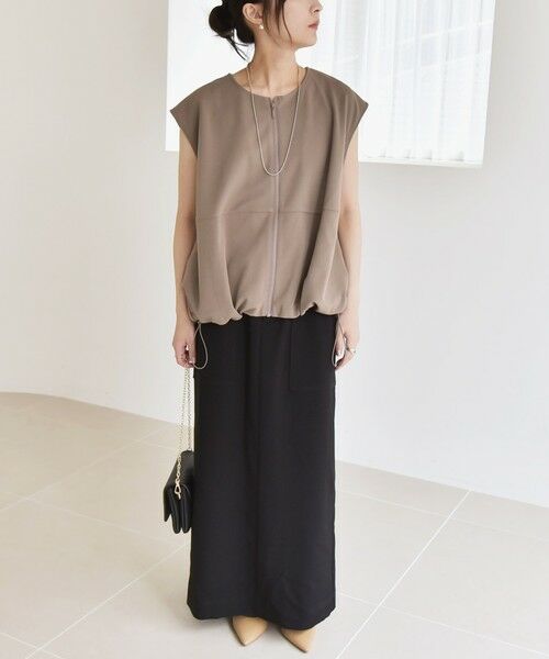 SHIPS / シップス ベスト | quaranciel:〈手洗い可能〉カット ジョーゼット ドロスト ジップ ベスト | 詳細30