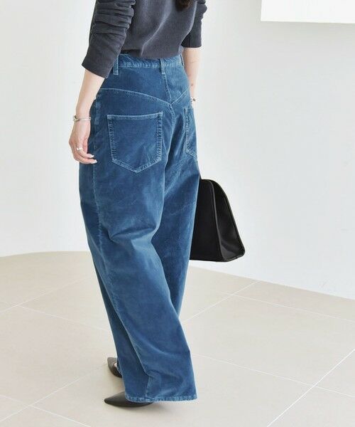 SHIPS / シップス その他パンツ | quaranciel:〈洗濯機可能〉コットン ベロア インディゴ ハイライズ ルーズ ワイド パンツ | 詳細6