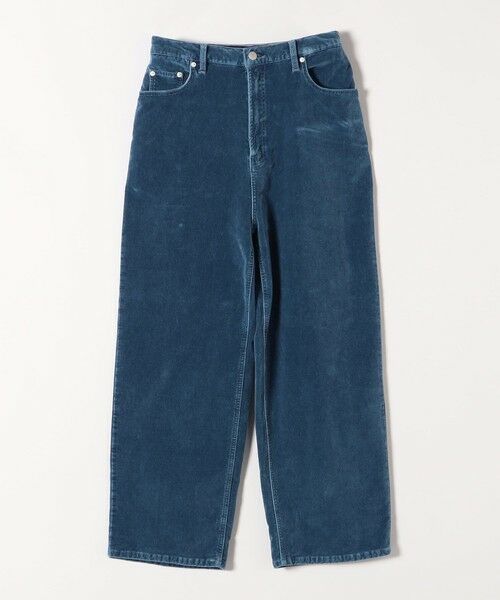 SHIPS / シップス その他パンツ | quaranciel:〈洗濯機可能〉コットン ベロア インディゴ ハイライズ ルーズ ワイド パンツ | 詳細9