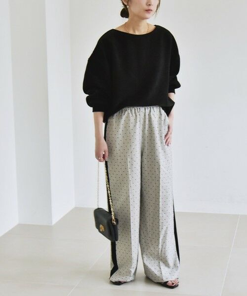 SHIPS / シップス スラックス・ドレスパンツ | quaranciel:〈洗濯機可能〉フロッキー ドット ストライプ ライン イージー パンツ | 詳細1