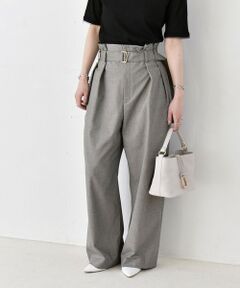 SHIPS / シップス その他パンツ | 《一部追加予約》quaranciel:〈洗濯機可能〉ハンサム ハイウエスト ベルト ワイド パンツ