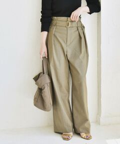 SHIPS / シップス その他パンツ | quaranciel:〈洗濯機可能〉ハンサム ハイウエスト ベルト ワイド パンツ