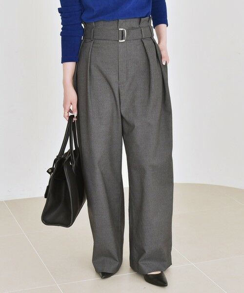 SHIPS / シップス その他パンツ | quaranciel:〈洗濯機可能〉ハンサム ハイウエスト ベルト ワイド パンツ | 詳細5