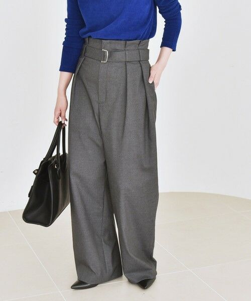 SHIPS / シップス その他パンツ | quaranciel:〈洗濯機可能〉ハンサム ハイウエスト ベルト ワイド パンツ | 詳細6