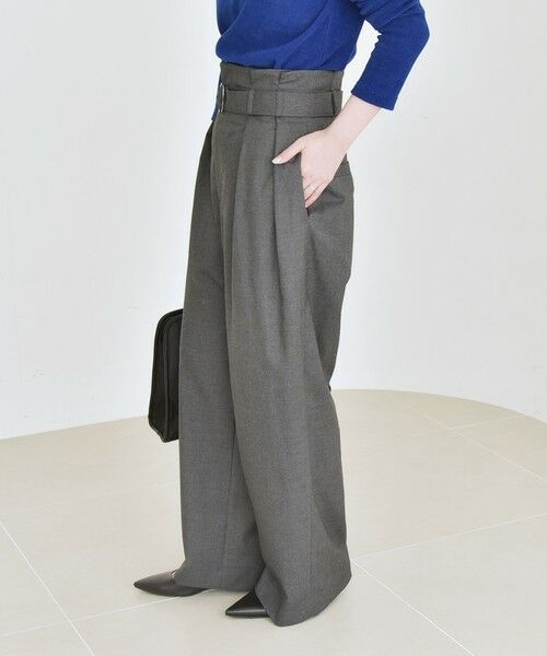 SHIPS / シップス その他パンツ | quaranciel:〈洗濯機可能〉ハンサム ハイウエスト ベルト ワイド パンツ | 詳細7