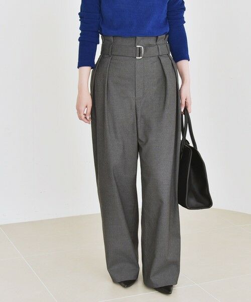 SHIPS / シップス その他パンツ | quaranciel:〈洗濯機可能〉ハンサム ハイウエスト ベルト ワイド パンツ | 詳細8