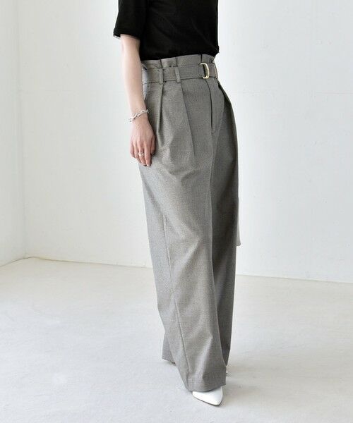 SHIPS / シップス その他パンツ | 《一部追加予約》quaranciel:〈洗濯機可能〉ハンサム ハイウエスト ベルト ワイド パンツ | 詳細22