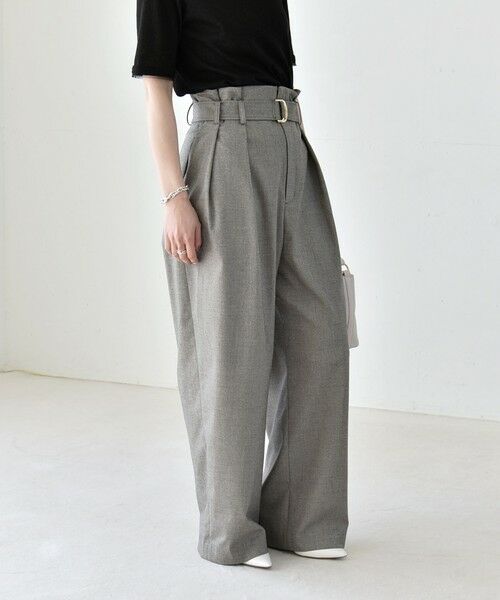 SHIPS / シップス その他パンツ | 《一部追加予約》quaranciel:〈洗濯機可能〉ハンサム ハイウエスト ベルト ワイド パンツ | 詳細23