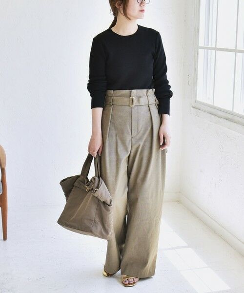 SHIPS / シップス その他パンツ | quaranciel:〈洗濯機可能〉ハンサム ハイウエスト ベルト ワイド パンツ | 詳細20