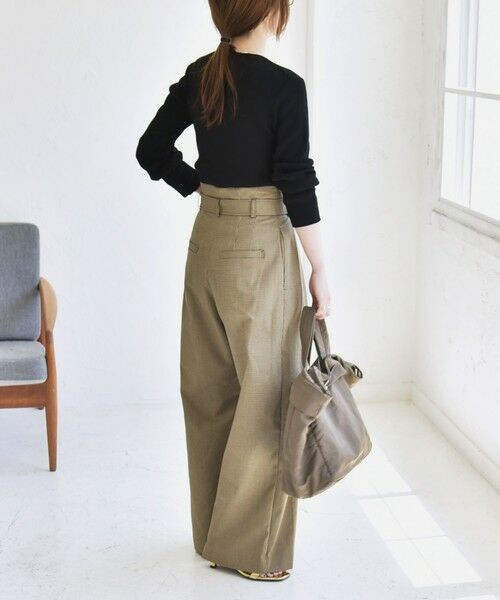 SHIPS / シップス その他パンツ | quaranciel:〈洗濯機可能〉ハンサム ハイウエスト ベルト ワイド パンツ | 詳細21