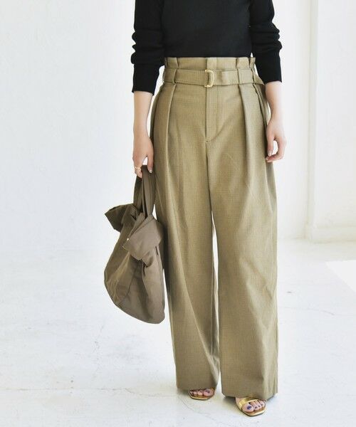 SHIPS / シップス その他パンツ | quaranciel:〈洗濯機可能〉ハンサム ハイウエスト ベルト ワイド パンツ | 詳細22