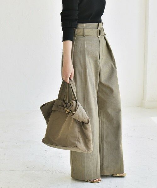 SHIPS / シップス その他パンツ | quaranciel:〈洗濯機可能〉ハンサム ハイウエスト ベルト ワイド パンツ | 詳細23