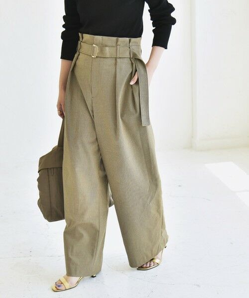 SHIPS / シップス その他パンツ | quaranciel:〈洗濯機可能〉ハンサム ハイウエスト ベルト ワイド パンツ | 詳細25