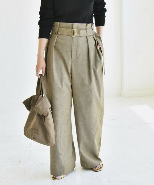 SHIPS / シップス その他パンツ | quaranciel:〈洗濯機可能〉ハンサム ハイウエスト ベルト ワイド パンツ | 詳細26