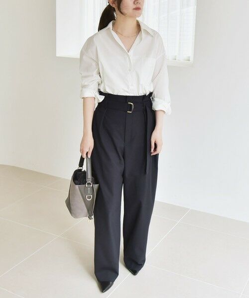 SHIPS / シップス その他パンツ | quaranciel:〈洗濯機可能〉ハンサム ハイウエスト ベルト ワイド パンツ | 詳細30