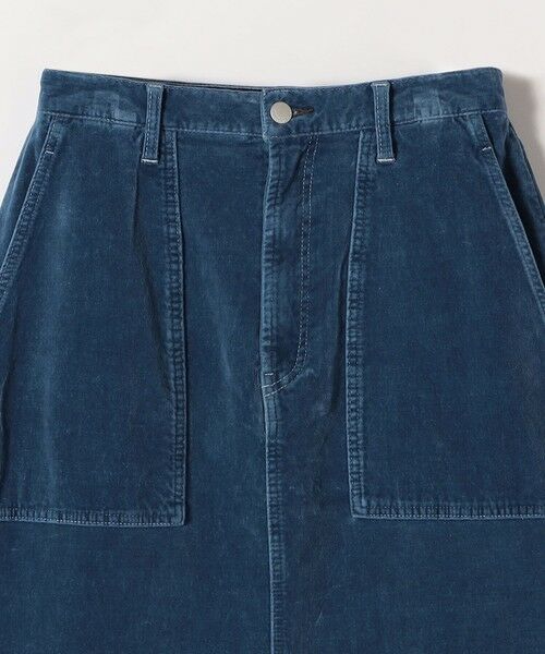 SHIPS / シップス ロング・マキシ丈スカート | quaranciel:〈洗濯機可能〉コットン ベロア インディゴ Iライン ストレート スカート | 詳細10
