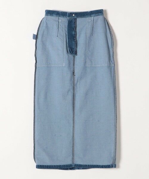 SHIPS / シップス ロング・マキシ丈スカート | quaranciel:〈洗濯機可能〉コットン ベロア インディゴ Iライン ストレート スカート | 詳細16