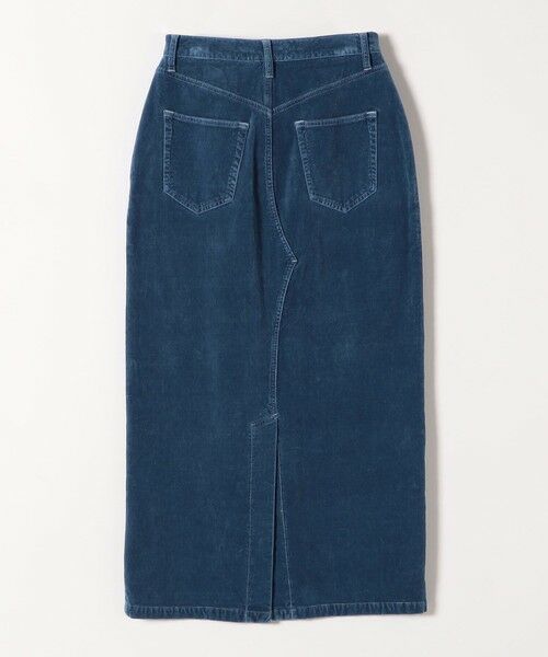 SHIPS / シップス ロング・マキシ丈スカート | quaranciel:〈洗濯機可能〉コットン ベロア インディゴ Iライン ストレート スカート | 詳細9