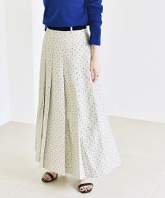 SHIPS / シップス ロング・マキシ丈スカート | quaranciel:〈洗濯機可能〉フロッキー ドット ストライプ フレア スカート