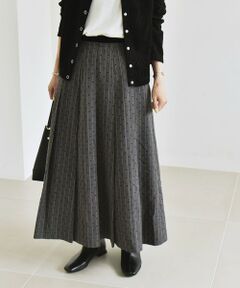 SHIPS / シップス ロング・マキシ丈スカート | quaranciel:〈洗濯機可能〉フロッキー ドット ストライプ フレア スカート