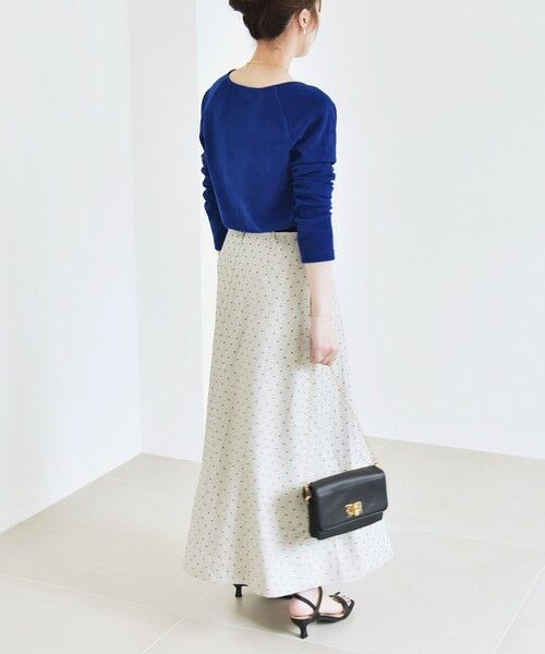 SHIPS / シップス ロング・マキシ丈スカート | quaranciel:〈洗濯機可能〉フロッキー ドット ストライプ フレア スカート | 詳細2