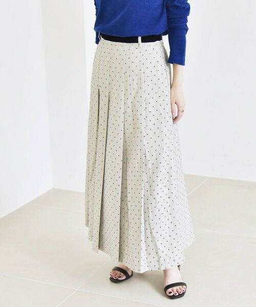 SHIPS / シップス ロング・マキシ丈スカート | quaranciel:〈洗濯機可能〉フロッキー ドット ストライプ フレア スカート | 詳細3