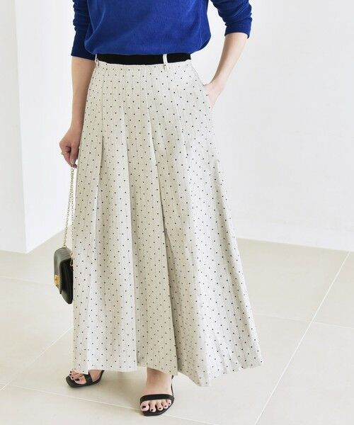 SHIPS / シップス ロング・マキシ丈スカート | quaranciel:〈洗濯機可能〉フロッキー ドット ストライプ フレア スカート | 詳細6