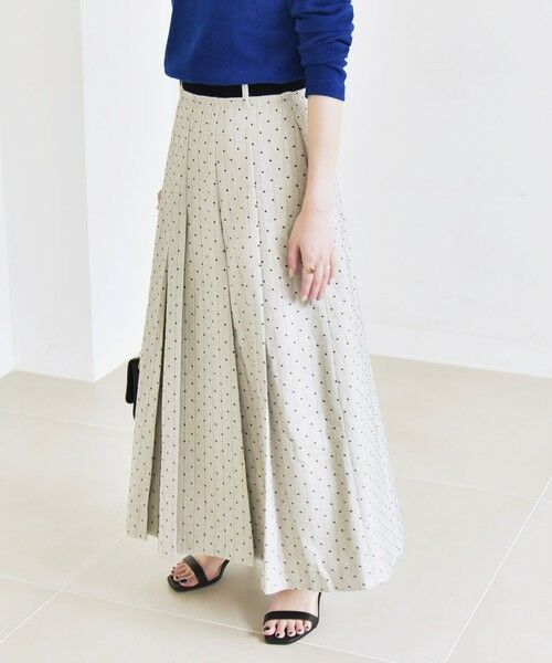 SHIPS / シップス ロング・マキシ丈スカート | quaranciel:〈洗濯機可能〉フロッキー ドット ストライプ フレア スカート | 詳細7
