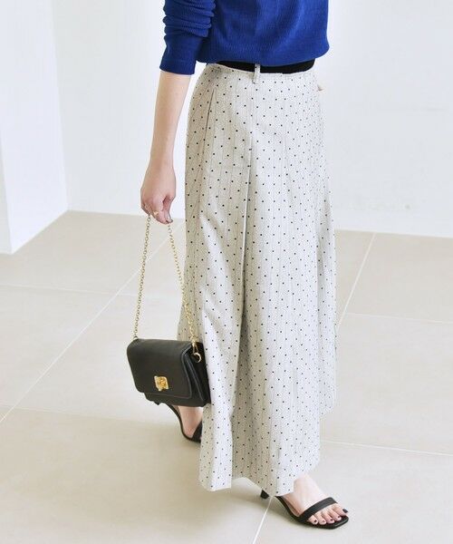 SHIPS / シップス ロング・マキシ丈スカート | quaranciel:〈洗濯機可能〉フロッキー ドット ストライプ フレア スカート | 詳細8