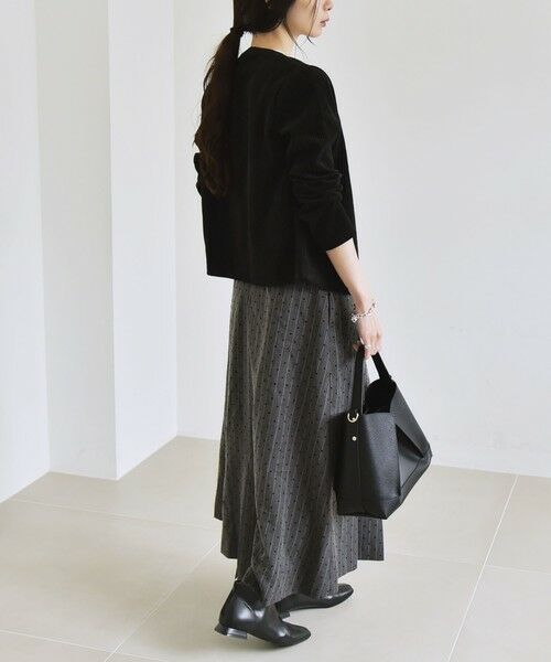 SHIPS / シップス ロング・マキシ丈スカート | quaranciel:〈洗濯機可能〉フロッキー ドット ストライプ フレア スカート | 詳細21