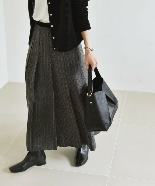 SHIPS / シップス ロング・マキシ丈スカート | quaranciel:〈洗濯機可能〉フロッキー ドット ストライプ フレア スカート | 詳細25