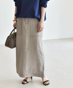 SHIPS / シップス ロング・マキシ丈スカート | quaranciel:〈洗濯機可能〉ウーステッド ステッチ Iライン ロング スカート