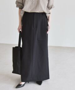 SHIPS / シップス ロング・マキシ丈スカート | quaranciel:〈洗濯機可能〉ウーステッド ステッチ Iライン ロング スカート