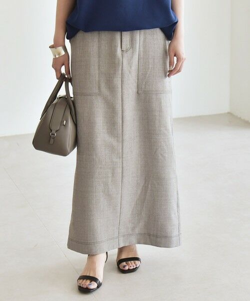 SHIPS / シップス ロング・マキシ丈スカート | quaranciel:〈洗濯機可能〉ウーステッド ステッチ Iライン ロング スカート | 詳細4