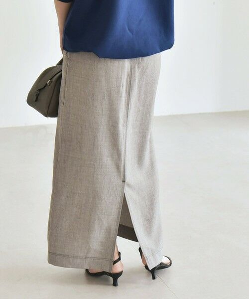 SHIPS / シップス ロング・マキシ丈スカート | quaranciel:〈洗濯機可能〉ウーステッド ステッチ Iライン ロング スカート | 詳細6