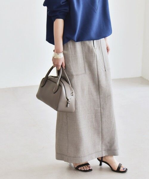 SHIPS / シップス ロング・マキシ丈スカート | quaranciel:〈洗濯機可能〉ウーステッド ステッチ Iライン ロング スカート | 詳細7