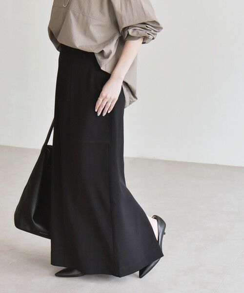 SHIPS / シップス ロング・マキシ丈スカート | quaranciel:〈洗濯機可能〉ウーステッド ステッチ Iライン ロング スカート | 詳細25