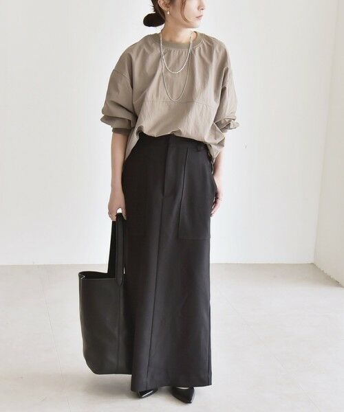 SHIPS / シップス ロング・マキシ丈スカート | quaranciel:〈洗濯機可能〉ウーステッド ステッチ Iライン ロング スカート | 詳細22