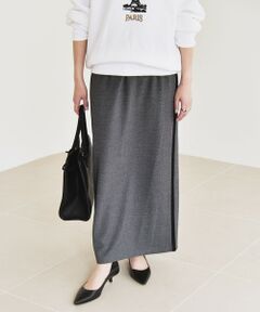 SHIPS / シップス ロング・マキシ丈スカート | quaranciel:〈手洗い可能〉カット ジョーゼット サイド ライン タイト スカート