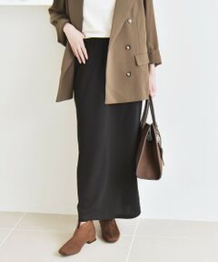 SHIPS / シップス ロング・マキシ丈スカート | quaranciel:〈手洗い可能〉カット ジョーゼット サイド ライン タイト スカート