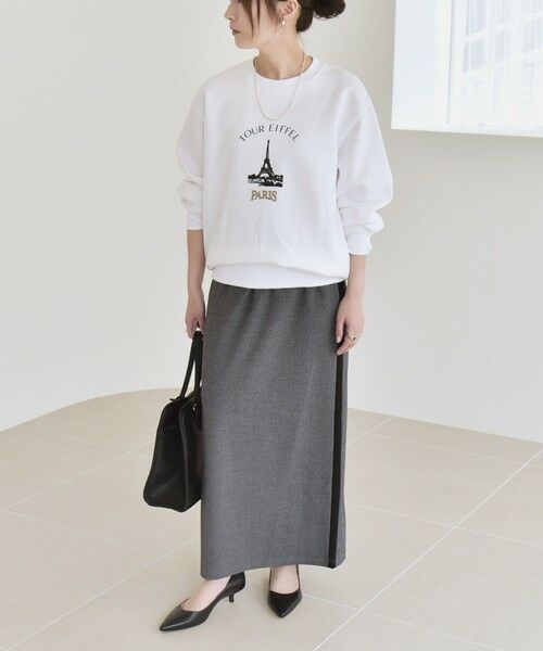 SHIPS / シップス ロング・マキシ丈スカート | quaranciel:〈手洗い可能〉カット ジョーゼット サイド ライン タイト スカート | 詳細1