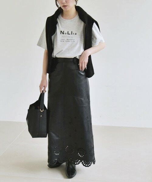 SHIPS / シップス ミニ・ひざ丈スカート | quaranciel: フラワー 刺繍 バック スリット ロング スカート | 詳細1