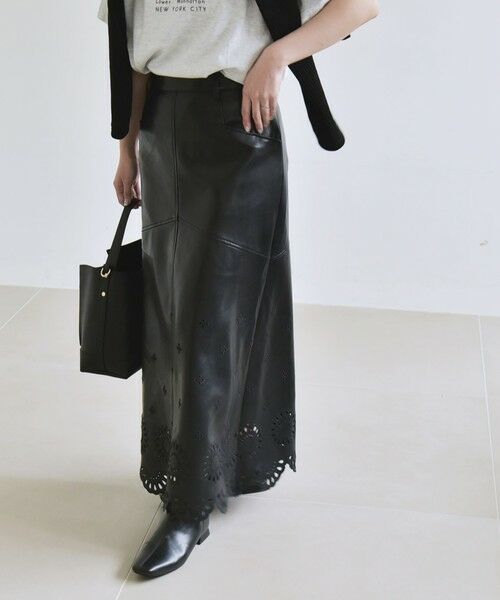 SHIPS / シップス ミニ・ひざ丈スカート | quaranciel: フラワー 刺繍 バック スリット ロング スカート | 詳細7