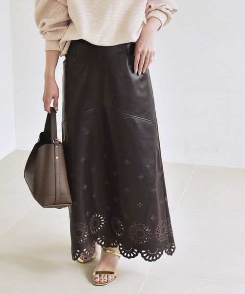 SHIPS / シップス ミニ・ひざ丈スカート | quaranciel: フラワー 刺繍 バック スリット ロング スカート | 詳細13